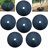 OADAA 6PCS Non-Woven Tree Mulch Ring, Degradable Tree Weed Barrier Mat, Round Anti Grass Gardening Fabric Cover for Weed Control ...