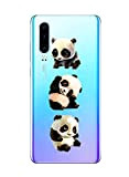 Oihxse Silicone Crystal Coque pour Huawei P20 Pro Ultra-Thin Transparente Gel TPU Souple Etui Design Motif Mignon Panda Protection Antichoc ...