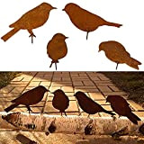 Oiseaux Rouillés avec Vis Oiseaux Jardin Silhouette Décoration Déco Métal Rouillé Jardin Yard Art Metal Birds Ornements de Oiseaux Patio ...