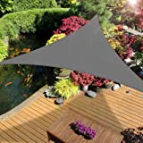 OKAWADACH Voile d'ombrage Triangle 3x3x3m Gris Voile de Soleil Imperméable Une Protection des Rayons UV à 95% pour Extérieur Terrasse ...