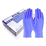 OPTIMUM MEDICAL Boite 100 gants nitrile non poudrés Eco Medi-Glove - Gants jetables bleus multiusage et examens médicaux, ambidextre (XL)