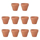 Ounona Lot de 10 mini-pots en terre cuite - pots fleurs/cactus - idéal pour plantes, loisirs créatifs, mariages, chambres d’enfants - ...