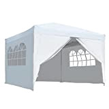 Outsunny Tonnelle Barnum Tente de réception Pliante 3 x 3 x 2,55 m avec fenêtres + Sac de Transport Blanc