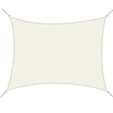 Outsunny Voile d'ombrage rectangulaire 6L x 4l m Polyester imperméabilisé Haute densité 160 g/m² crème