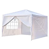 Outvita Tonnelle Tente de Jardin 3x3x2,6m, Tente de Réception avec 4 Bâches Amovibles pour Fête/Mariage/BBQ