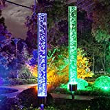 Pack de 2 lampes solaires de jardin, ONEVER Extérieure Tube Lumières Acrylique Bulle RVB Gradient De Couleur Solaire Actionné Lampe ...