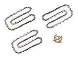 perfektGarten Lot de 3 chaînes de tronçonneuse 50 cm, 1,5 mm, 0,325" ; 76 TG compatibles avec les tronçonneuses Timbertech ...