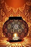 Petite Lanterne marocaine en métal Bahadir 24cm noir | Photophore marocain pour l'extérieur au jardin ou l'intérieur sur la table ...