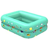 Piscine gonflable carré pour enfants pagayage de piscine extérieure de la famille des piscines de salon vert 120 cm, piscine ...