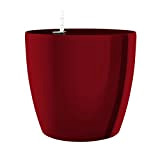Poetic Emsa Vase à auto-arrosage pour l'intérieur et l'extérieur - Casa Brilliant Ø 30 cm Rouge rubis brillant