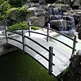 Pont d'étang de pont de jardin en bois naturel de 4,6 pieds,Épaissir la passerelle en arc en bois avec des ...