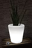 Pot de Fleur LED 29 cm avec éclairage LED, Pot de Fleur Blanc pour Jardin, Balcon, intérieur Arnusa Oasis Lights ...