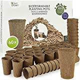 Pots de Culture Biodegradable: kit 60x Pot de Culture semis de Fleur et Plante en Fibres de Bois biodégradables pour ...