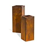 Pureday Jeu de colonnes de Plantation 2-TLG, Optique de Rouille, métal, Insert de Plante, Environ Hauteur 90cm + 70 cm