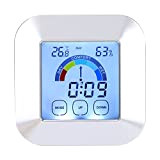 Raguso Horloge d'humidité de la température Prévisions météorologiques intérieures Baromètre numérique Thermomètre Humidimètre avec Affichage électronique de l'heure à LED