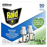 RAID ESSENTIALS Recharges pour diffuseurs éléctriques liquides répulsifs moustiques, 90 nuits, 2 X 32 ml
