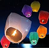 Rainbow love Lot de 10 lanternes cielles chinoises multicolores pour mariage, anniversaire, fête de Noël