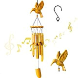 Rdutuok Carillon à vent en bambou - Cadeau commémoratif pour maman - 96,5 cm - Fabriqué à la main - ...