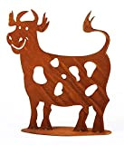 Rerum & Consilium Figurine de jardin Vache aspect patiné I Fabriqué en Allemagne I 49 x 50 cm I Acier