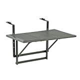 Ribelli® Table de Balcon Suspendue Rabattable 60 x 40 x 56 cm, Table Pliante pour Balcon à Suspendre Réglable en ...