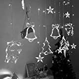Rideau Lumineux Noël Intérieur Extérieur blanc froid Guirlande Lumineuse Noël 3.5M 138LED avec Étoiles Cerfs Cloches et Sapin de noël ...