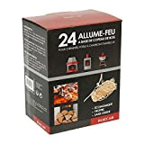 RUECAB - Allume-feu et allumettes - Lot de 24 fagots Allume-feu en Laine de Bois (cheminée, Barbecue), 24 Allume-feu de ...