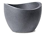 Scheurich 53379 250/30 Wave Globe Pot de Fleurs Plastique Granit Noir 30 x 30 x 22 cm