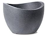 Scheurich 53381 250/50 Wave Globe Pot de Fleurs Plastique Granit Noir 50 x 50 x 37 cm