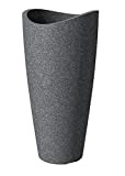 Scheurich 55375 254/80 Wave Globe Slim Pot de Fleurs Plastique Granit Noir 40 x 40 x 80 cm