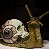 Sculpture de crâne d'escargot, Sculpture de crâne d'escargot d'Halloween, Figurine de statue de jardin, Décoration gothique, Figurine d'escargot de patio ...
