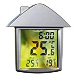 SELVA C344901 Thermomètre numérique de fenêtre, instrument météorologique exceptionnel, avec écran transparent, fonction min/max, résistant aux intempéries, montage facile, dimensions : ...