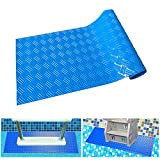 SFTYUFS Tapis antidérapant pour échelle de piscine - Tapis de protection en vinyle pour échelle de piscine hors sol, Bleu, ...