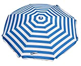 Shelta Australia Noosa Parasol de plage rayé - bleu et blanc - 180 cm