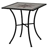 Siena Garden 875352 Stella Table Acier Noir/Aspect Mosaïque 64 x 64 cm