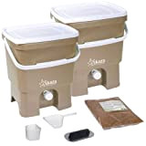 Skaza Bokashi Organko Set (2 x 16 L) Composteurs 2X pour Jardin et Cuisine en Plastique Recyclé | Kit de ...