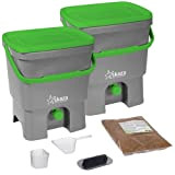 Skaza Bokashi Organko Set (2 x 16 litres) | 2X Bio Composteur de Cuisine et Jardin Exterieur en Plastique Recyclé ...