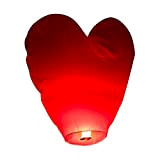 SKYLANTERN Lanterne Volante en Forme de Coeur 60 x 120 cm - Lanterne Chinoise Volante Rouge - Lanterne Papier idéal ...