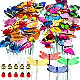 SNAILGARDEN 60 pièces Ensemble de Piquets de Papillons de Jardin,Piquets de Libellules de Papillons de Jardin,Ornements d'abeille de Coccinelle sur ...