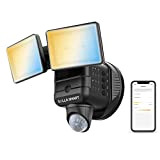 SOLLA Projecteur LED Dimmable Éclairage App Contrôle, 24 W, détecteur de mouvement 180°, portée 21 m, 3000 lm, 2700 K ...