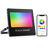 SOLLA RGBW Projecteur LED Exterieur 30W contrôlé par smartphone, Intelligente RGB Spot LED de Couleur, IP66 Etanche, 16 millions Couleurs, ...