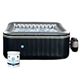Spa carré gonflable Aspen - 4 places - noir + kit de traitement de l'eau