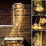 Sporgo Led faisceau de lumière,2M 200 LED étanches décoratives cascade de lumière,8 modes de lumière Led faisceau de lumière avec ...