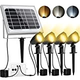 Spot Solaire Exterieur 3 modes d'éclairage, CLY Projecteur LED Exterieur Solaire 2 luminosité, Lampe Solaire Exterieur avec Panneau Solaire 5000mAh, ...