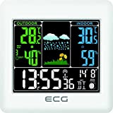 Station météo multifonction ECG MS 300 avec capteur extérieur sans fil, prévisions météo pour 1 jour, thermomètre, hygromètre, intérieur/extérieur (écran ...