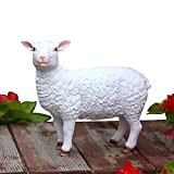 Statue d'agneau en résine – Sculptures de jardin d'extérieur – Figurine d'animal décorative, sculpture miniature de moutons pour cour, patio, ...