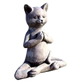 Statue De Chat De Bouddha, Figurine De Chat Zen Prière Pose, Chat Méditant De Yoga Détendu, Sculpture Extérieure De Jardin