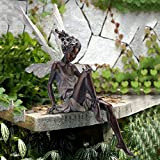 Statue de fée de Jardin Anges Tudor et Turek Assis en résine, Figurine de Jardin en résine, Figurine de Petite ...