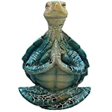 Statue de tortue de mer - Tortue de mer de yoga assis créatif en position méditative - Figurine en résine ...