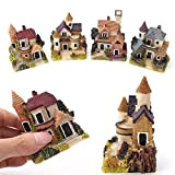 Steellwingsf Maison miniature en résine - Décoration de jardin miniature - Couleur et motif aléatoires
