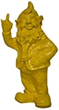 Stone-Lite - Statuette de Nain de Jardin Faisant Un Doigt d'honneur - Cadeau Amusant - Jaune - 30 cm